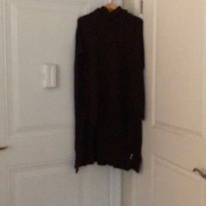 Purple sweater poncho